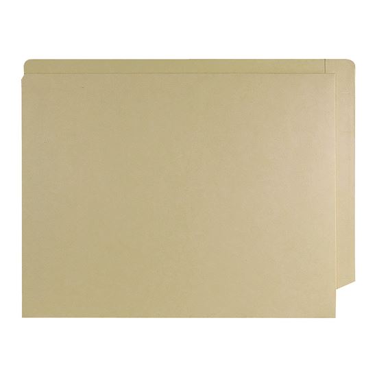 End Tab Pocket Folder with Fastener, Straight Tabs, Letter Size, Manila, 250/Box1