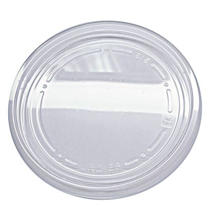 Recycleware Round Deli Container Lids, Flat Plug Fit, Clear, Plastic, 500/Carton1