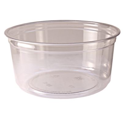 Recycleware Round Deli Container, 12 oz, 4.6" Diameter x 2.3" h, Clear, Plastic, 500/Carton1