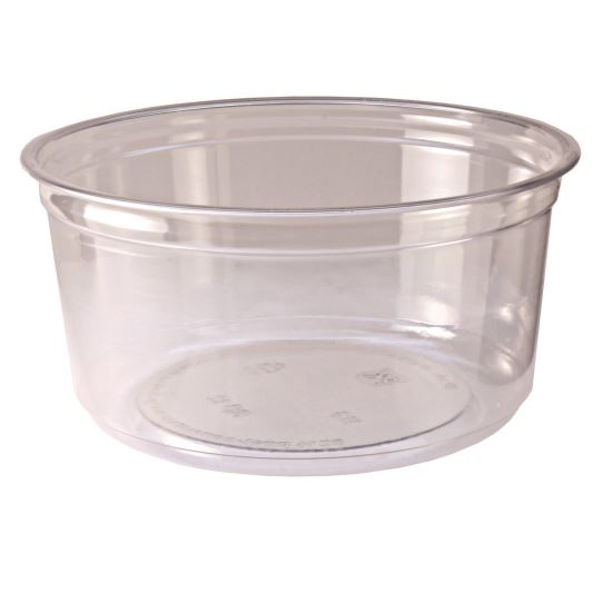 Recycleware Round Deli Container, 12 oz, 4.6" Diameter x 2.3" h, Clear, Plastic, 500/Carton1