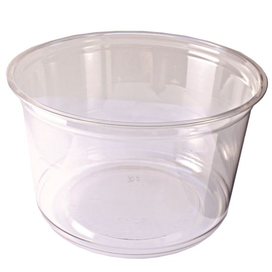 Recycleware Round Deli Container, 16 oz, 4.6" Diameter x 3" h, Clear, Plastic, 500/Carton1