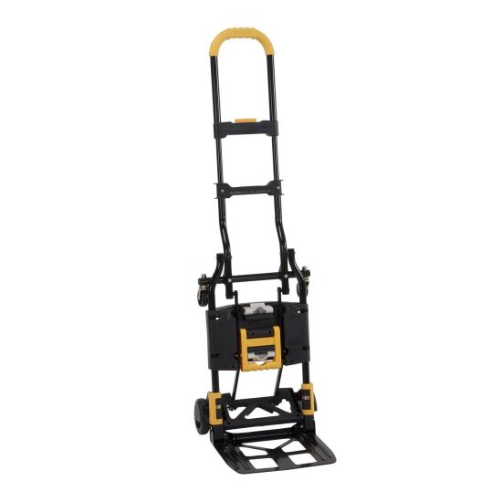 2-in-1 Folding Hand Truck, 300 lb Capacity, 17" x 30.5" x 33.5", Black/Yellow1