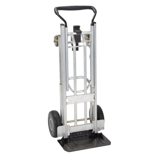 Heavy Duty 4-in-1 Truck, Supports 800 lb (Hand Truck) 1,000 lb (Cart/Platform Truck), 19.69" x 18.7" x 48.31", Silver/Black1