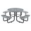 Expanded Steel Picnic Table, Round, 46" Dia x 29.5"h, Gray Top, Gray Base/Legs1