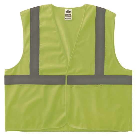 GloWear 8205HL-ECO Class 2 Recycled Hi-Vis Vest, Mesh, Polyester, Large/X-Large, Lime1