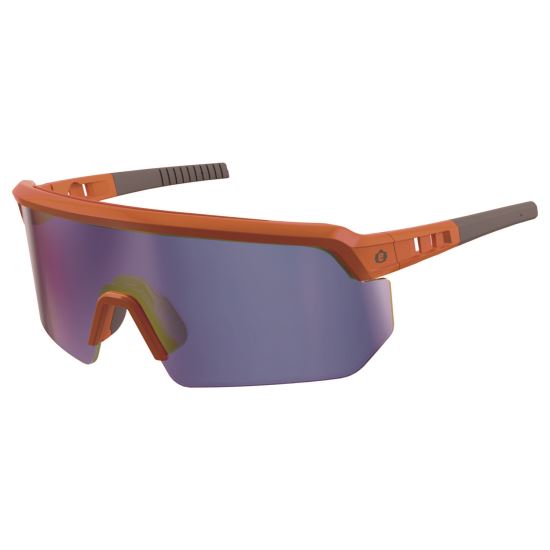 Skullerz AEGIR-AFASPM Anti-Scratch and Enhanced Anti-Fog Safety Glasses, Orange Frame, Blue Mirror Polycarb Lens1