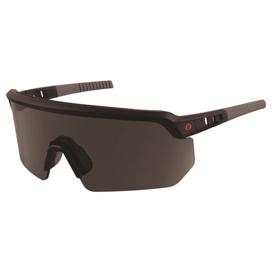 Skullerz AEGIR-AFASPM Anti-Scratch and Enhanced Anti-Fog Safety Glasses, Matte Black Frame, Smoke Polycarb Lens1