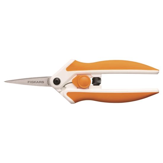 Micro-Tip Easy Action Scissors, 6.1" Long, 1.75” Cut Length, Orange/White Handle1