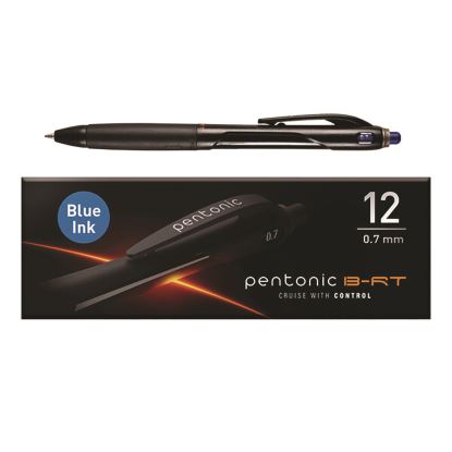 PENTONIC Retractable Ballpoint Pen, Fine 0.7 mm, Blue Ink, Blue Barrel, 12/Pack1