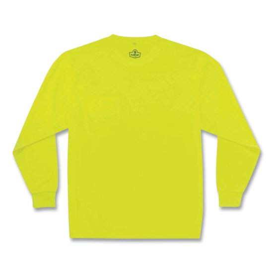 GloWear 8091 Non-Certified Hi-Vis Long Sleeve Shirt, Small, Lime1