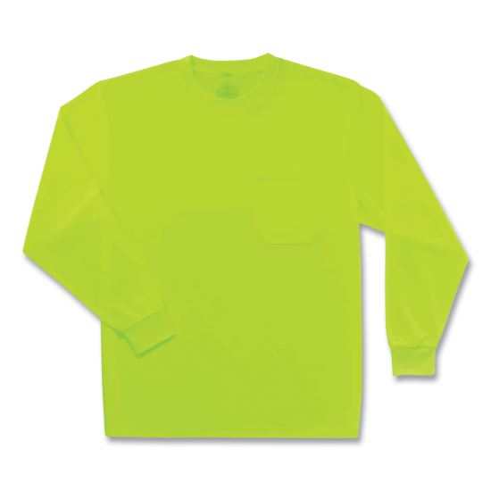 GloWear 8091 Non-Certified Hi-Vis Long Sleeve Shirt, 2X-Large, Lime1