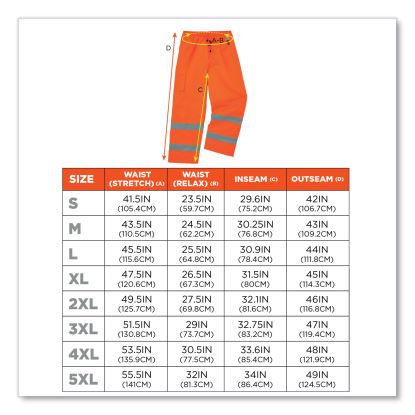 GloWear 8925 Class E Hi-Vis Thermal Pants, 3X-Large, Orange1