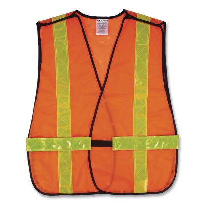 GloWear 8080BAX Non-Certified X-Back Hi-Vis Safety Vest, Polyester, One Size Fits Most, Orange/Yellow1
