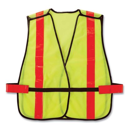 GloWear 8080BAX Non-Certified X-Back Hi-Vis Safety Vest, Polyester, One Size Fits Most, Lime/Orange1