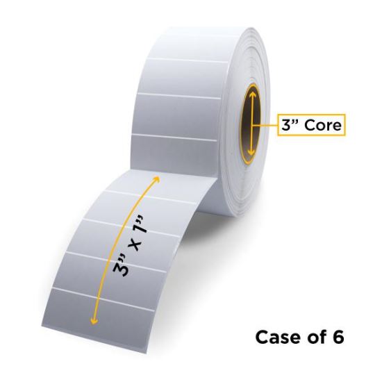 Clover Imaging Non-OEM New Direct Thermal Label Roll 3.0" ID x 8.0" Max OD for Industrial Barcode Printers1