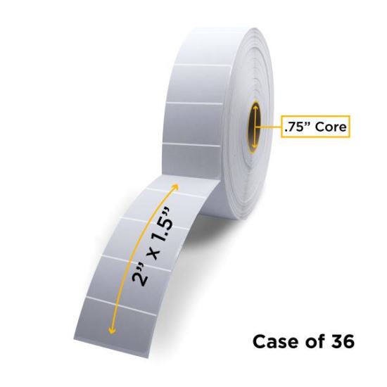 Clover Imaging Non-OEM New Direct Thermal Label Roll 0.75" ID x 2.2" Max OD for Mobile Barcode Printers1