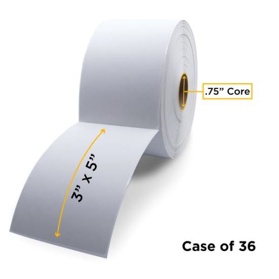 Clover Imaging Non-OEM New Direct Thermal Label Roll 0.75" ID x 2.25" Max OD for Mobile Barcode Printers1