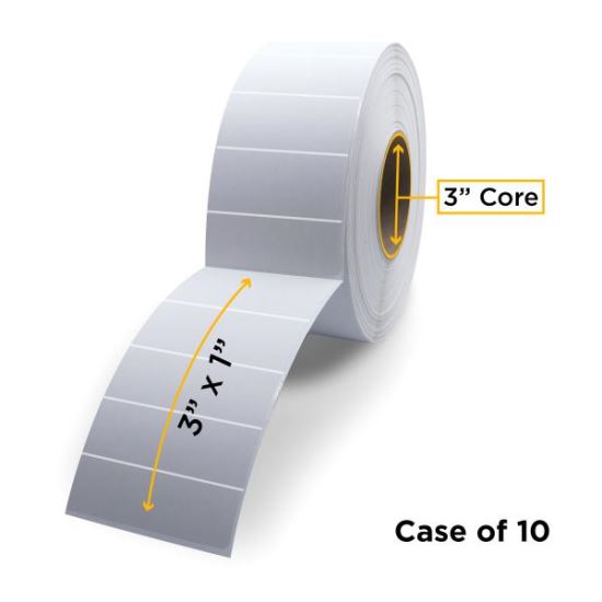 Clover Imaging Non-OEM New Thermal Transfer Label Roll 3.0" ID x 8.0" Max OD for Industrial Barcode Printers1