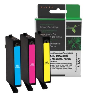 Clover Imaging Remanufactured Cyan, Magenta, Yellow Ink Cartridges for HP 902 (T0A38AN) 3-Pack1