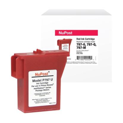 NuPost Non-OEM New Postage Meter Red Ink Cartridge for Pitney Bowes 797-0/797-Q/797-M1