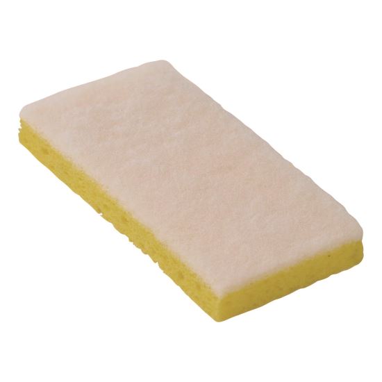 Resort Cut Scrub Sponge, Light Duty, 6.25 x 3.18, White/Yellow, 40/Carton1