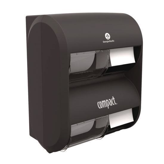 Compact Quad Vertical Four Roll Coreless Tissue Dispenser, 12.31 x 14.81 x 7.86, Black1