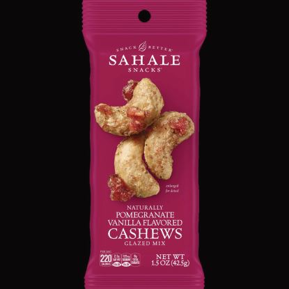 Pomegranate Vanilla Glazed Mix Cashews, 1.5 oz Bag, 18/Carton1