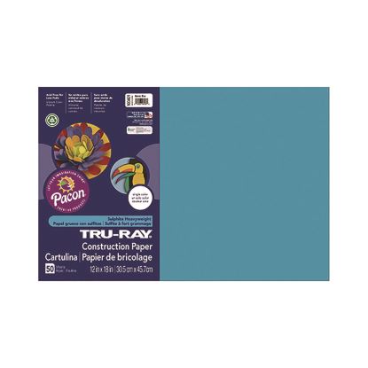 Tru-Ray Construction Paper, 70 lb Text Weight, 12 x 18, Atomic Blue, 50/Pack1