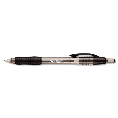 Profile Ballpoint Pen, Retractable, Bold 1.4 mm, Black Ink, Smoke Barrel, 4/Pack1