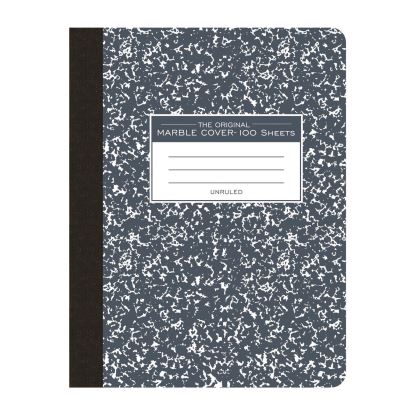 Hardcover Marble Composition Book, Unruled, Blue Marble Cover, (100) 9.75 x 7.5 Sheets1