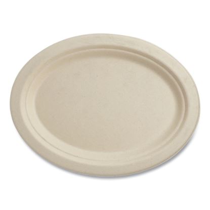 Fiber Plates, Oval, 9.9 x 12, Natural, 500/Carton1