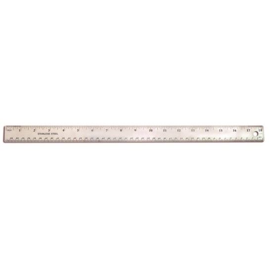 Stainless Steel Ruler, Standard/Metric, 18" Long, Silver, 36/Carton1