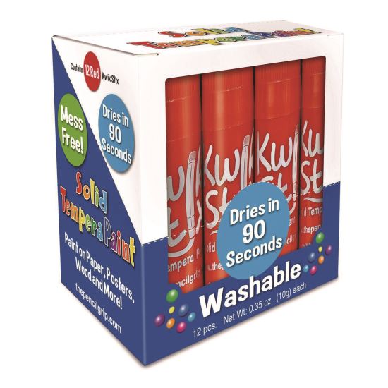 Kwik Stix Single Color Pack, 0.7" x 3.5", Red, 12/Pack, 12 Packs/Carton1