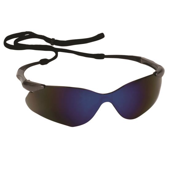 Nemesis Safety Glasses, Gunmetal Nylon Frame, Blue Polycarbonate Lens1