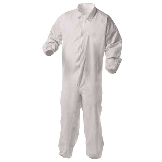 KGA35 Liquid and Particle Protection Coveralls, Elastic Wrist and Ankles, Large, White, 25/Carton1