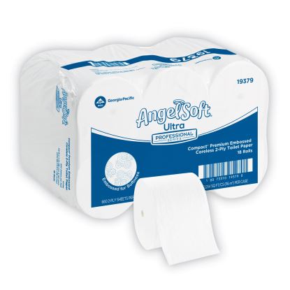 Angel Soft ps Compact Coreless Premium Bathroom Tissue, 2-Ply, White, 660 Sheets/Roll, 18/Carton1