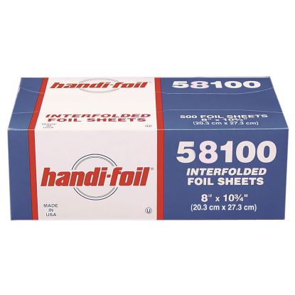 Interfolded Foil Sheets, 55 Gauge, 8 x 10.75, 500 Sheets/Box, 6 Boxes/Carton1