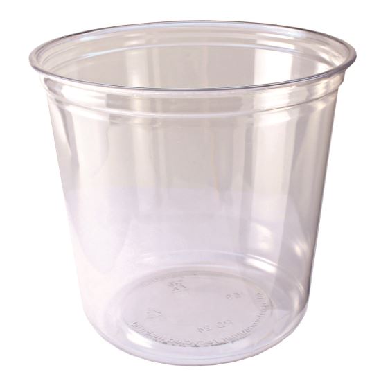 Recycleware Round Deli Container, 24 oz, 4.6" Diameter x 3.6" h, Clear, Plastic, 500/Carton1