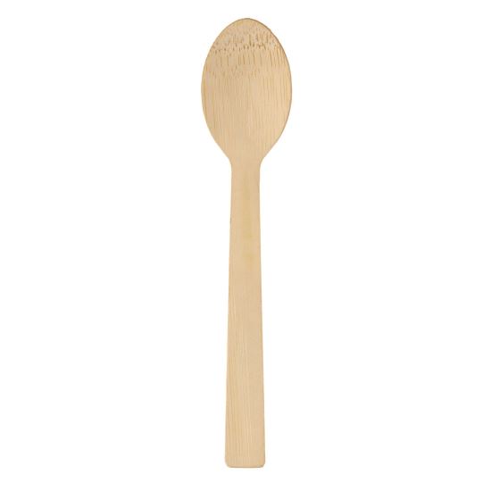 Bamboo Cutlery, Spoon, Light Golden, 100/Pack, 10 Packs/Carton1