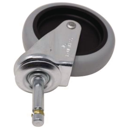 4" Swivel Stem Caster with Insert for Janitor Cart 2000, Grip Ring Stem, Black/Gray/Silver1