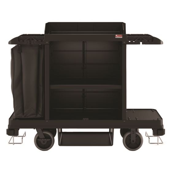 Standard Housekeeping Cart, Plastic, 1 Shelf, 24" x 62.13" x 49.75", Black1