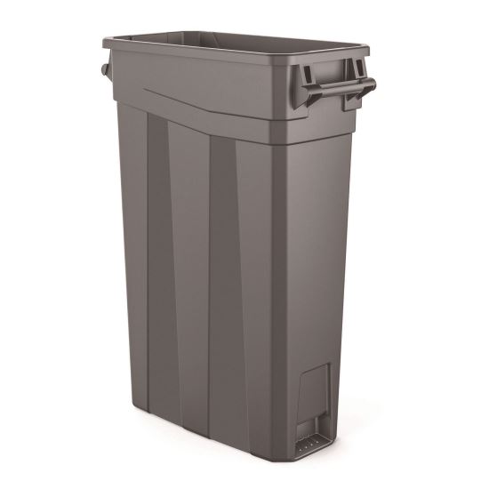 23 Gallon Resin Slim Trash Can, Plastic, Gray1