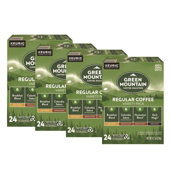 Regular Variety Pack Coffee K-Cups, Assorted Flavors, 96/Carton1