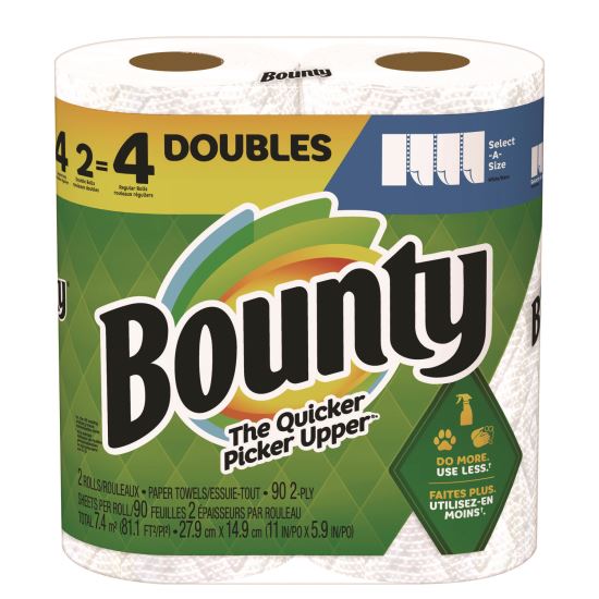 Select-a-Size Kitchen Roll Paper Towels, 2-Ply, 5.9 x 11, 90 Sheets/Roll, 2 Double Rolls/Pack1