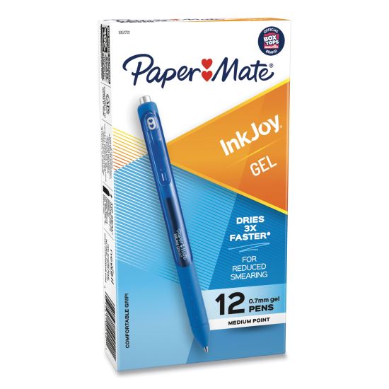 InkJoy Gel Pen, Retractable, Medium 0.7 mm, Blue Ink, Blue Barrel, Dozen1