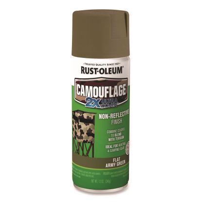 Camouflage Spray Paint, Flat Army Green, 12 oz Aerosol Can1