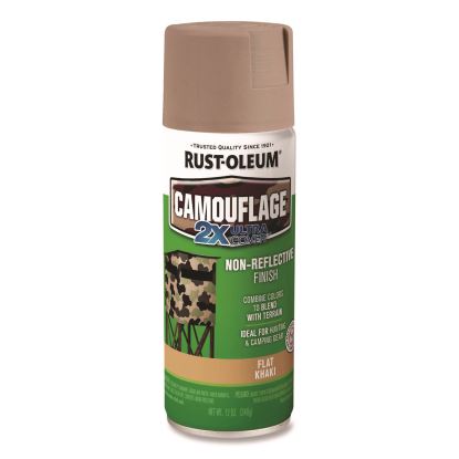 Camouflage Spray Paint, Flat Khaki, 12 oz Aerosol Can1