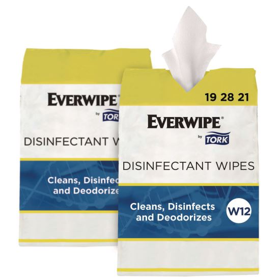 Disinfectant Wipe Jumbo Rolls, 1-Ply, 8 x 6, Lemon, White, 800 Sheets, 2/Carton1