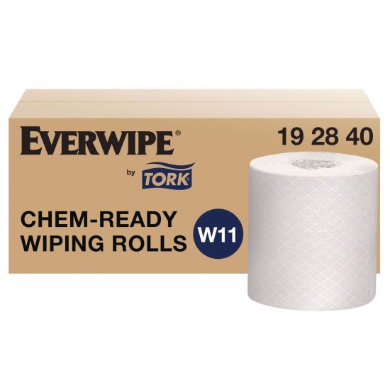 Chem-Ready Wiping Rolls, 1-Ply, 12 x 5.25, White, 180 Sheets, 6 Rolls/Carton1