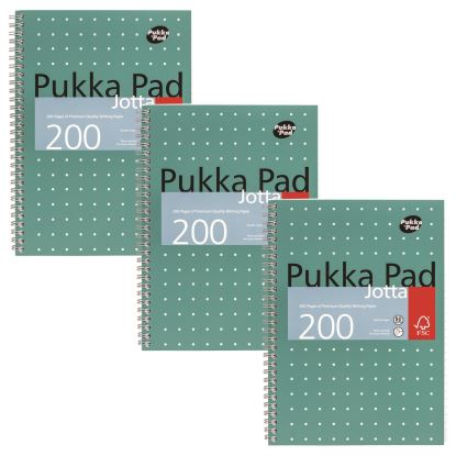 B5 Size Notebook, 1 -Subject, Medium/College Rule, Green Cover, (100) 9.8 x 6.9 Sheets, 3/Pack1